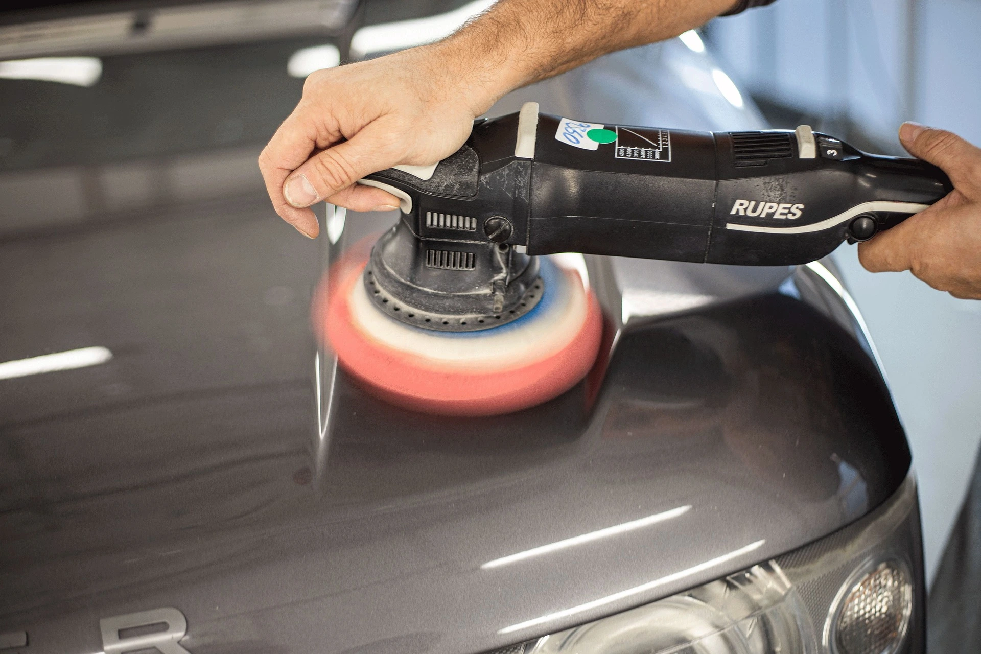 Polishing a car